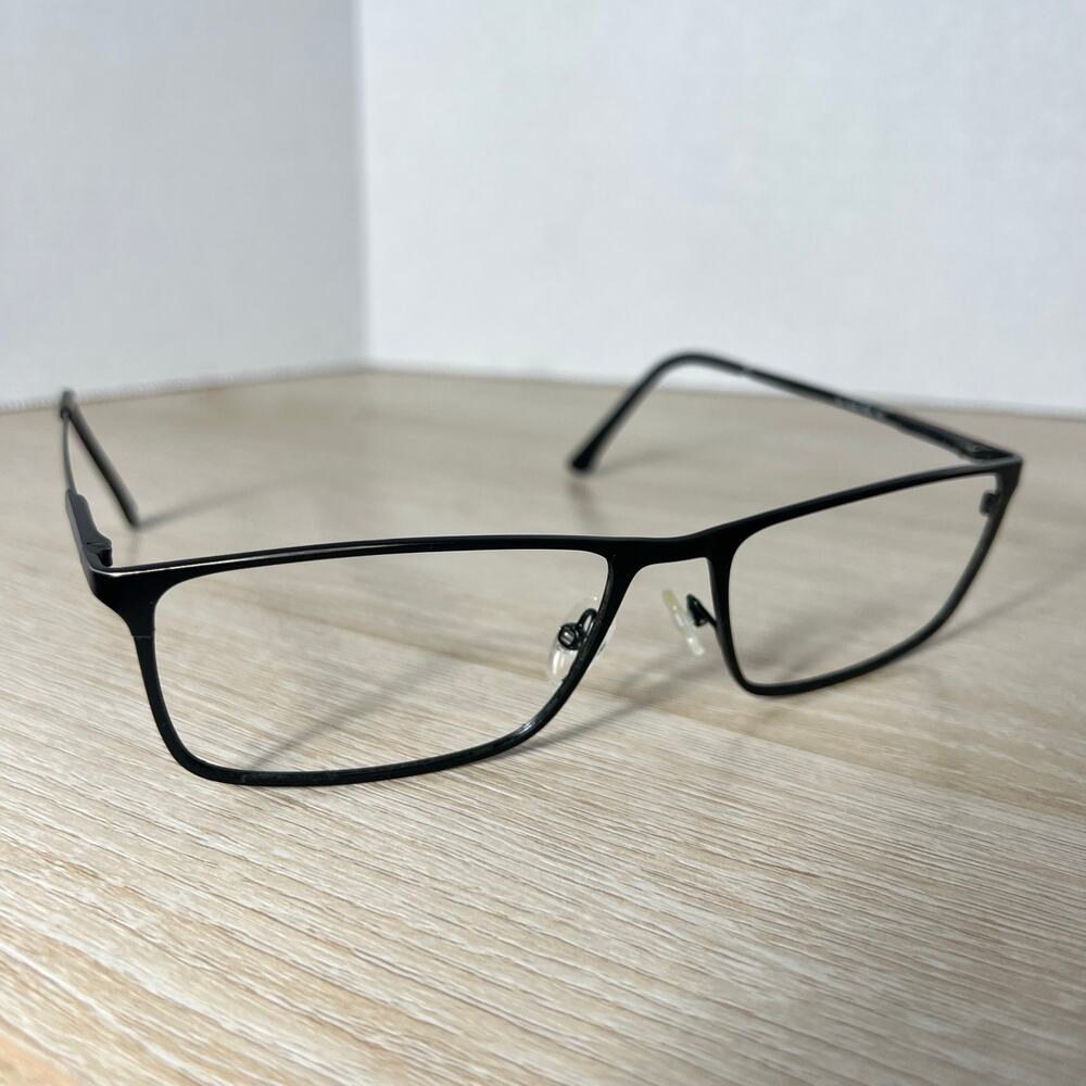 Safilo Elasta SA1020 PDE Eyeglasses Black Metal Rectangular Flex Hinge 59-18-145